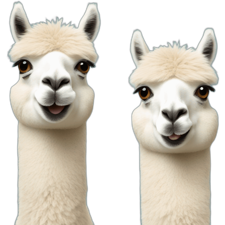 two alpacas emoji