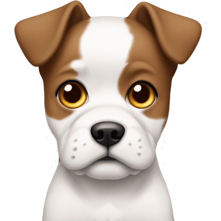 cachorro shitsu branco com manchas marrons  emoji