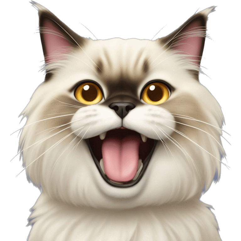 Himalayan cat sticking out tongue emoji