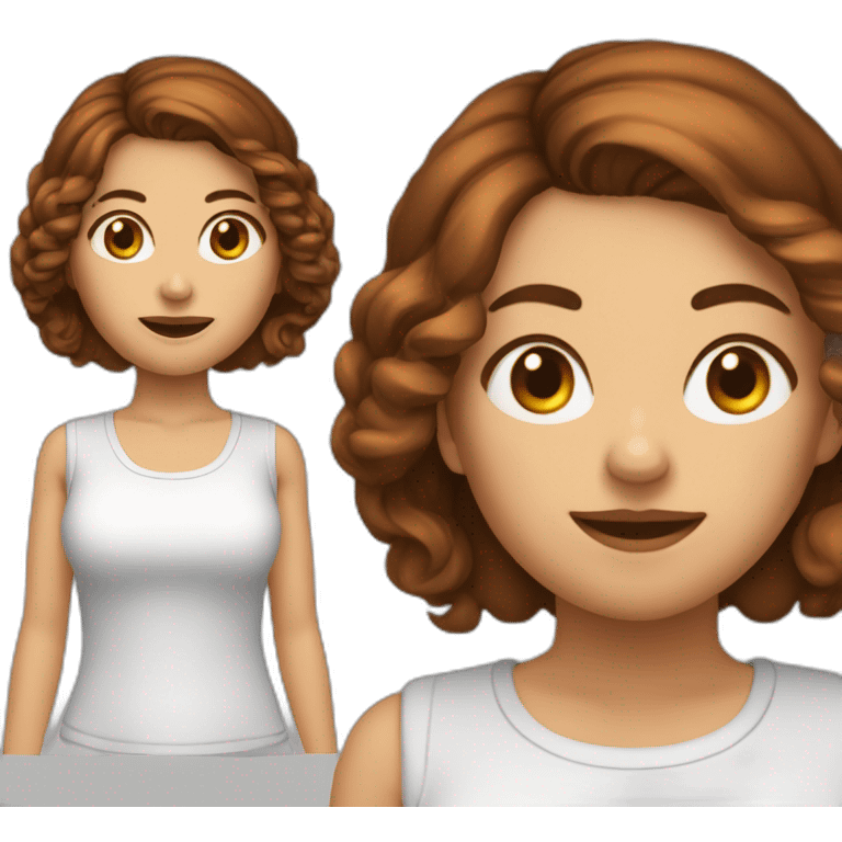 femme grosse avec de grosse poitrine et des cheveux-marron emoji