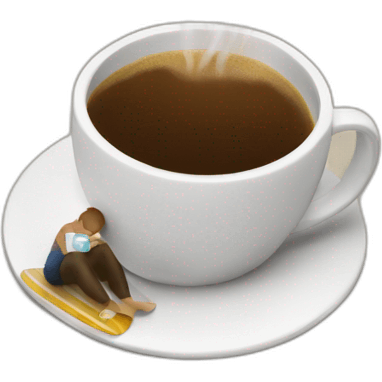 Surfer drinking coffee emoji