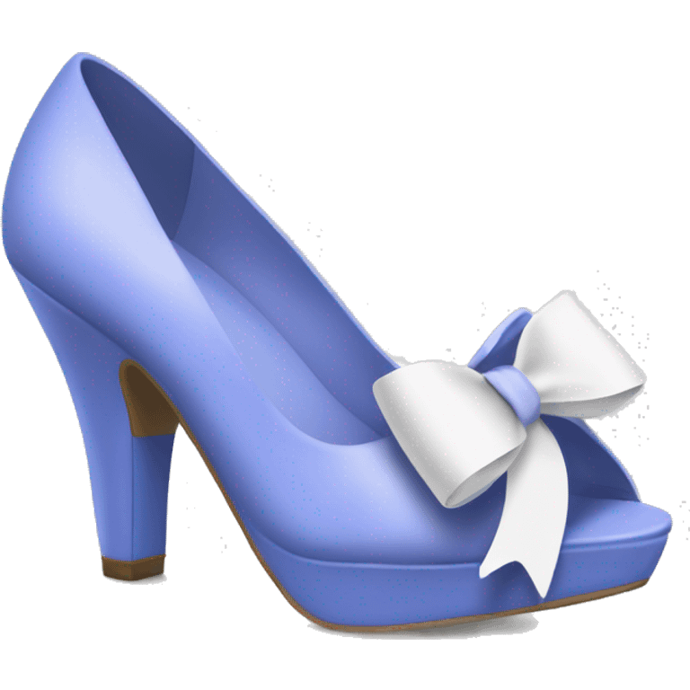 Periwinkle chunky high heel with a white bow emoji