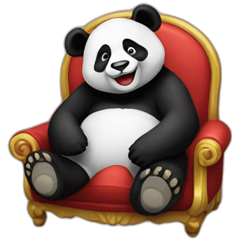 a panda sitting on clown lap emoji