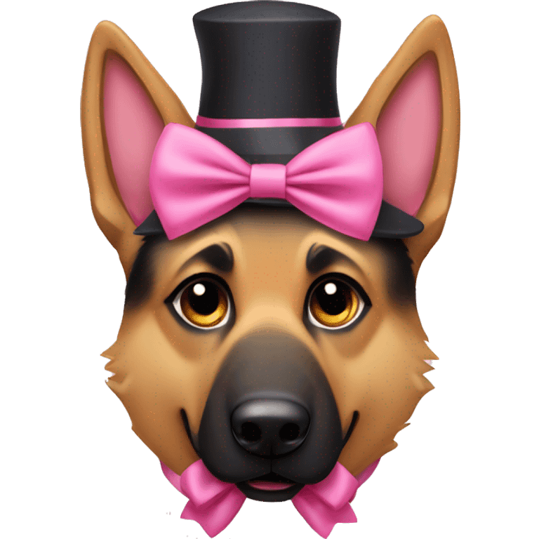 German shepherd dog with a pink bow  emoji