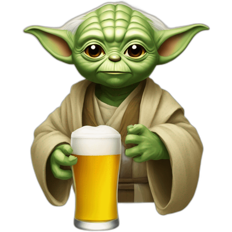 Yoda drink a beer emoji