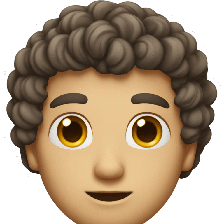 A man with small eyes, a very tall hairstyle, short curls emoji