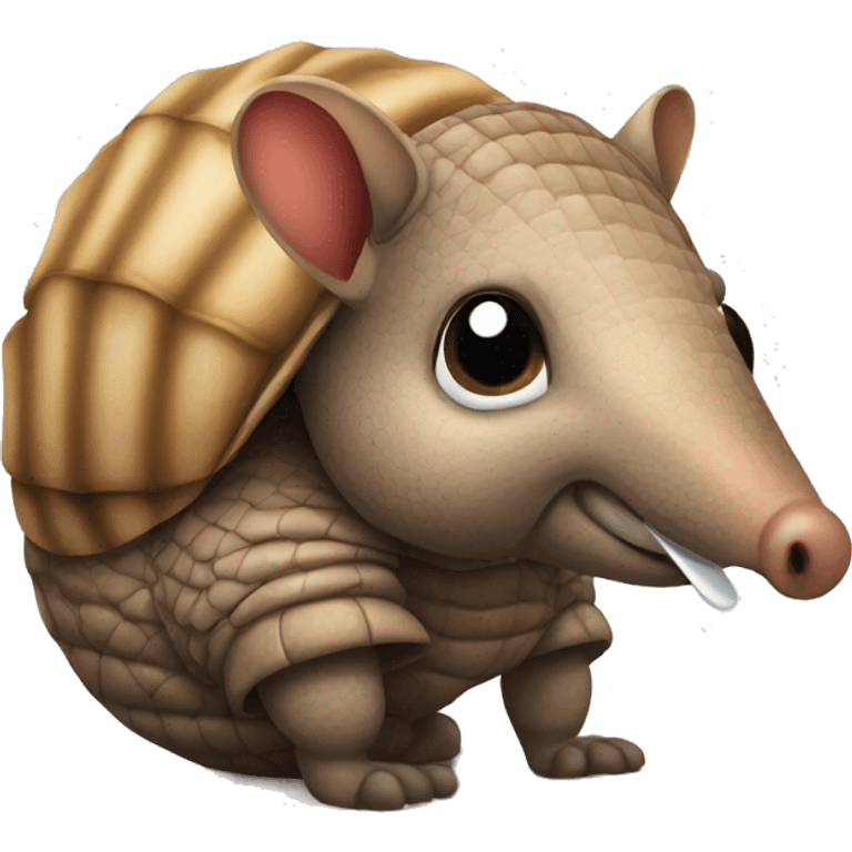 Armadillo with pacifier in mouth emoji