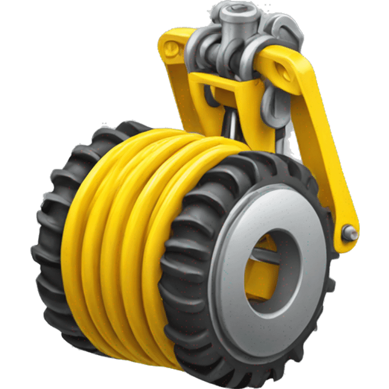 suspension spring under yellow tractor emoji