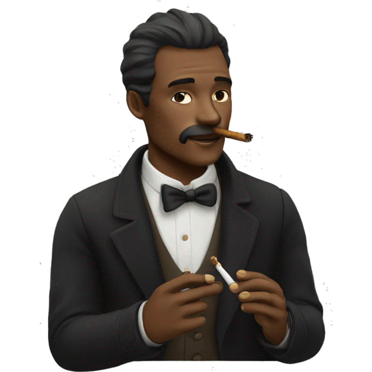 Homme smoking de marie noir  emoji