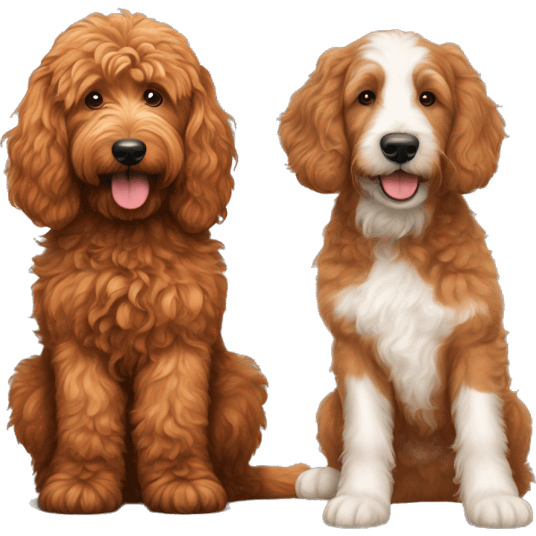 red goldendoodle and bernedoodle emoji