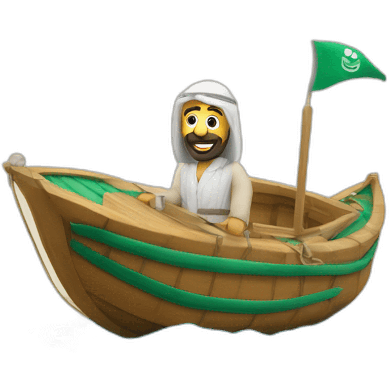 Un arabe sur un bateau gonflable emoji