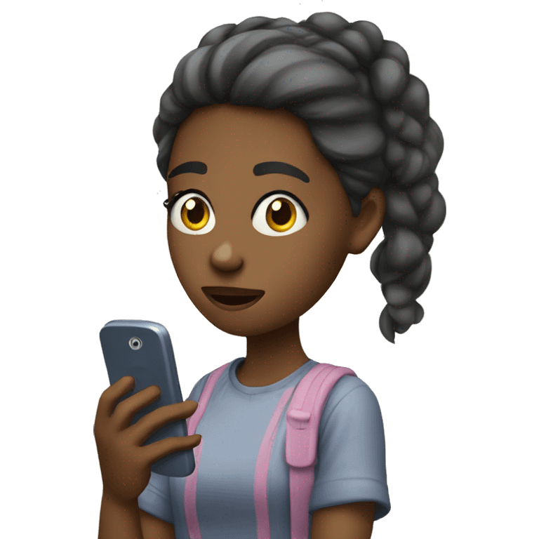 girl with a phone not paying attention emoji