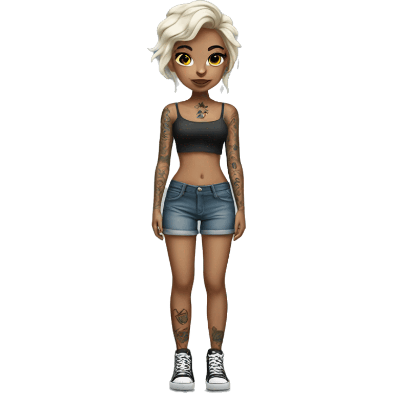 Full body Tattooed girl emoji