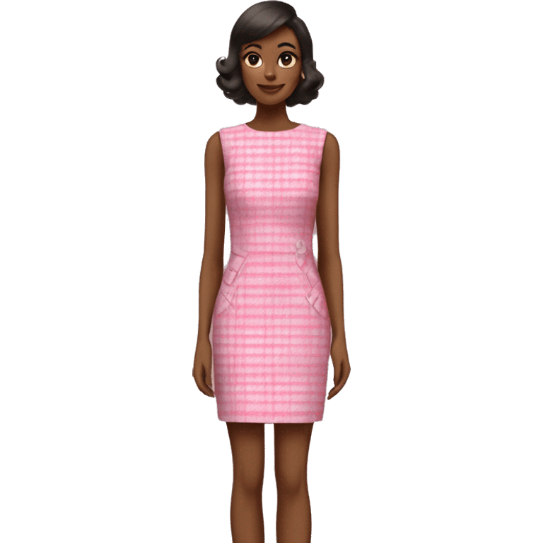 Pink plaid tweed sheath dress emoji