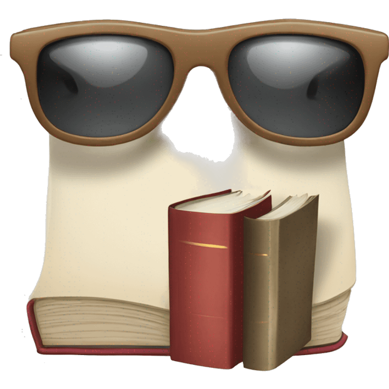 book with can with sunglasses emoji