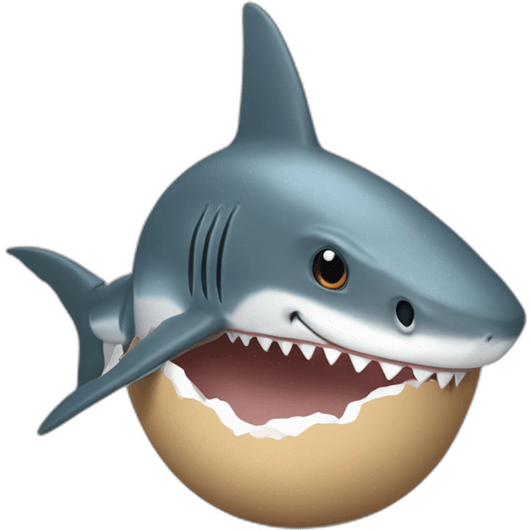 is a shark meep meep ohh is a shark in a egg how funny is that emoji