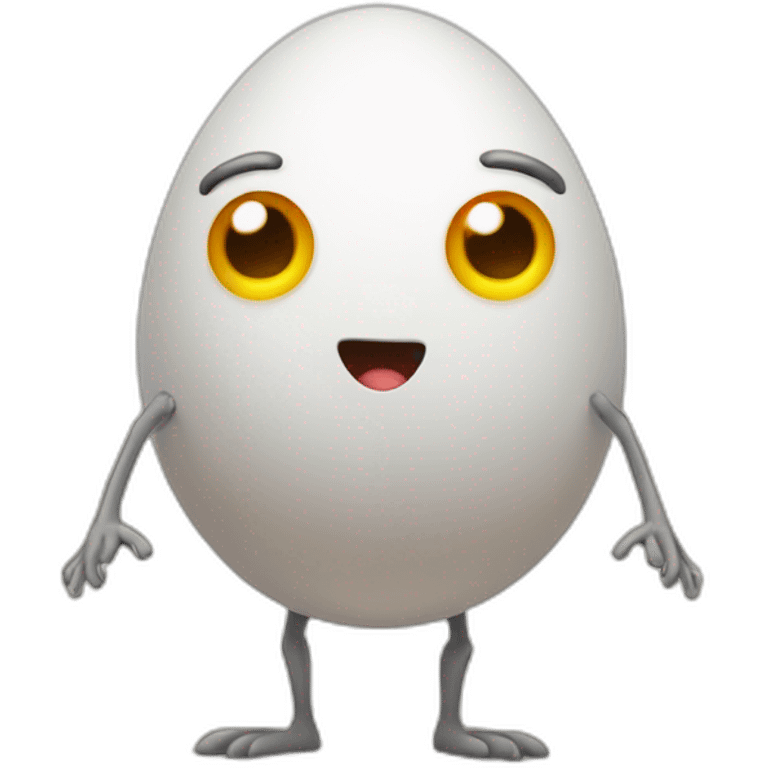 egg with two eyes, two arms, and two legs (standing, io17, facing forward) emoji