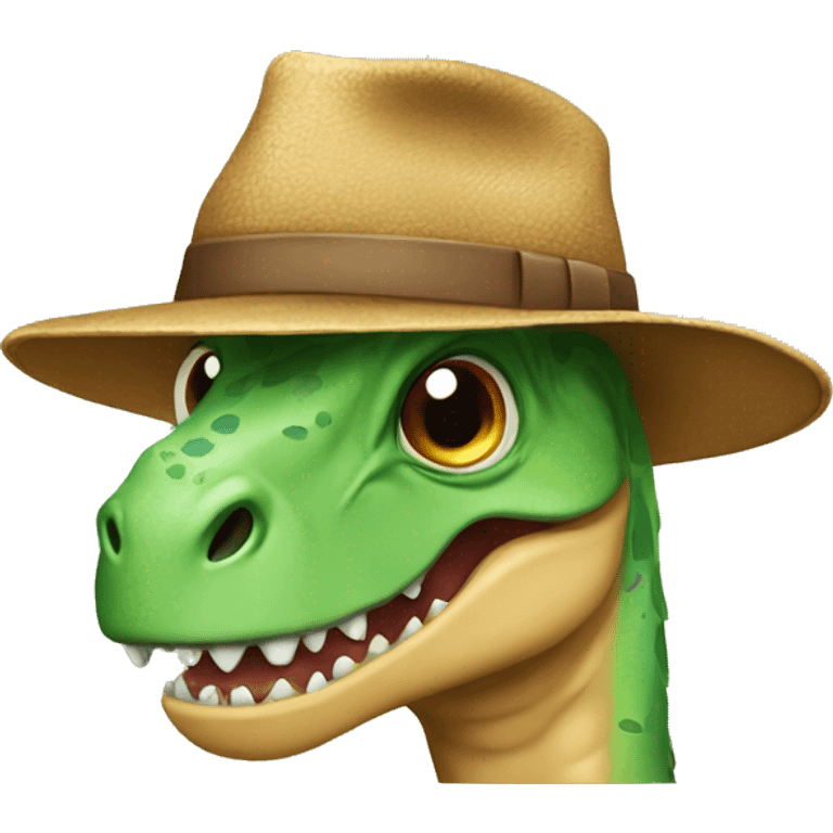 Dinosaure with a hat emoji