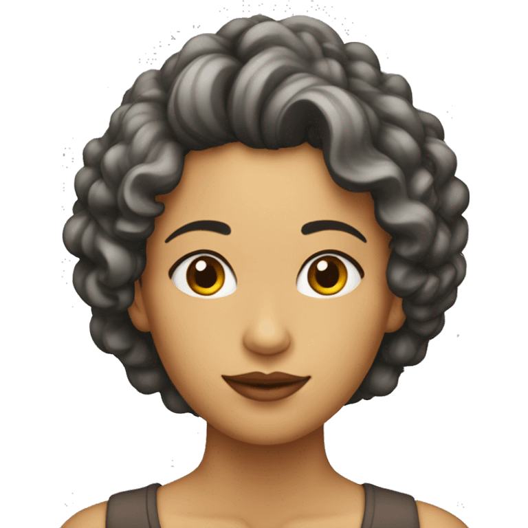 Mujer pelo rizado emoji