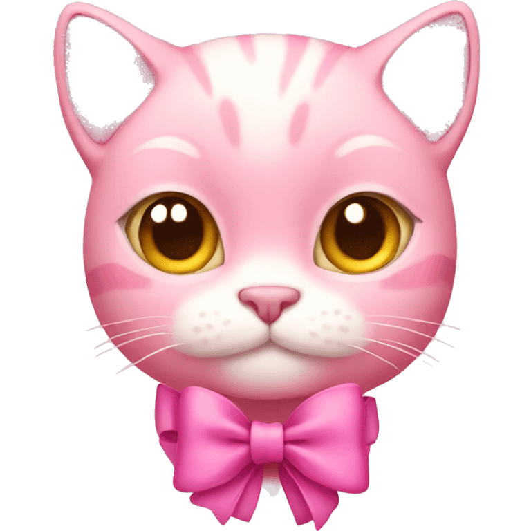 Pink cat with bow  emoji