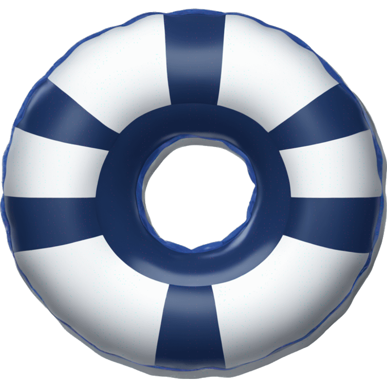 inflatable floating navy blue ring with white stripes  emoji