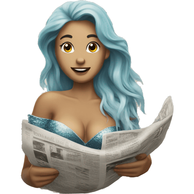 mermaid with a newspaper emoji