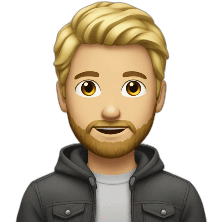 Young-man-blonde-hair-brown-beard emoji