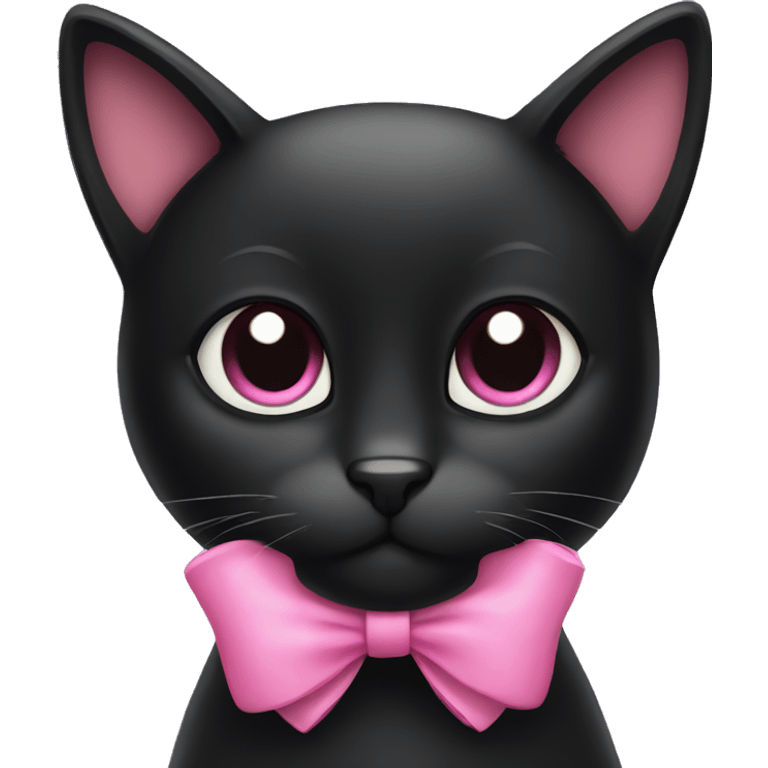 Black cat with pink bow  emoji