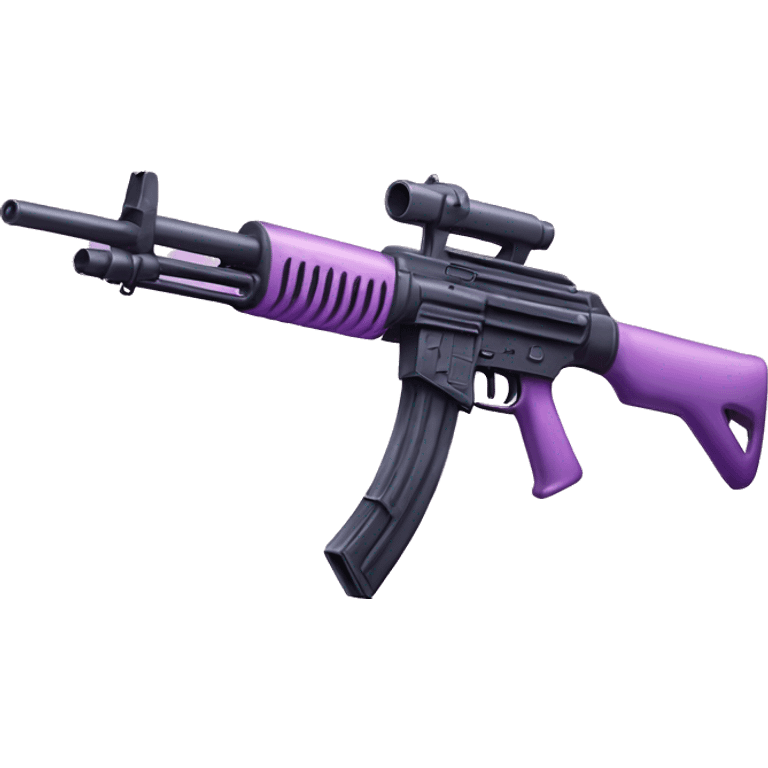 m60 machine gun, light pink and purple pastels, with a bok emoji