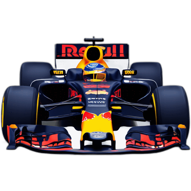 Max Verstappen race car with red bull can emoji