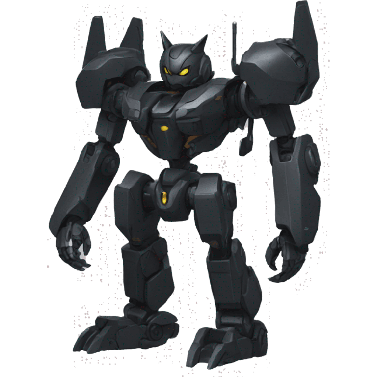 Black cat medabot-mecha full body emoji