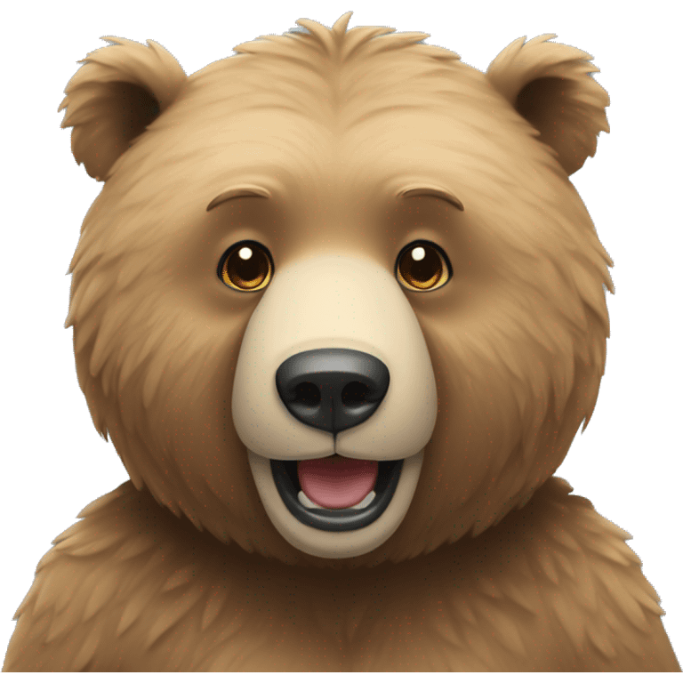 A bear that is the colored blue and saying hello  emoji