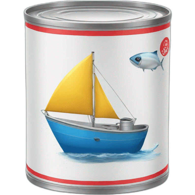 tin can of tuna with a sail boat emoji