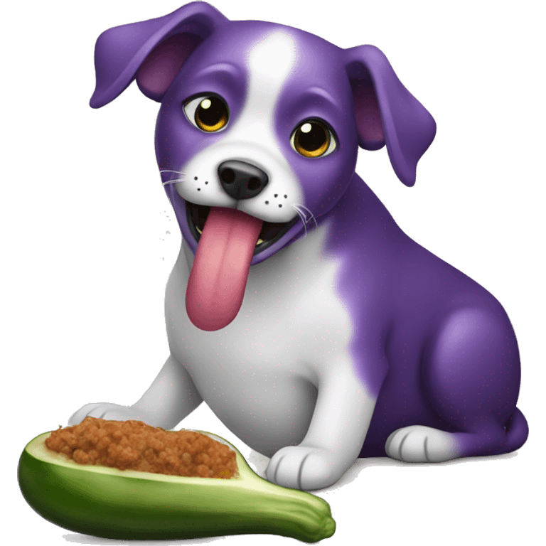 Dog eating eggplant  emoji