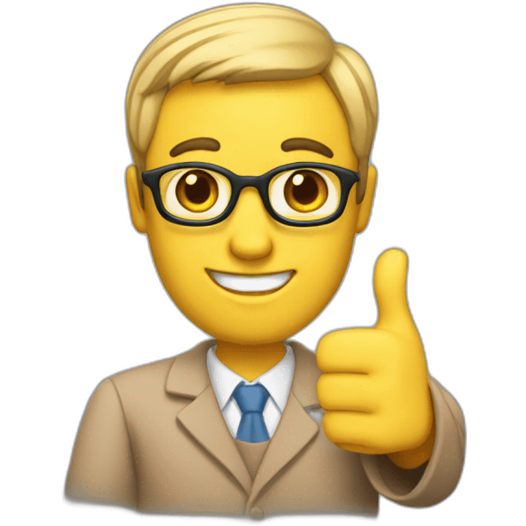 the teacher gives a thumbs up emoji