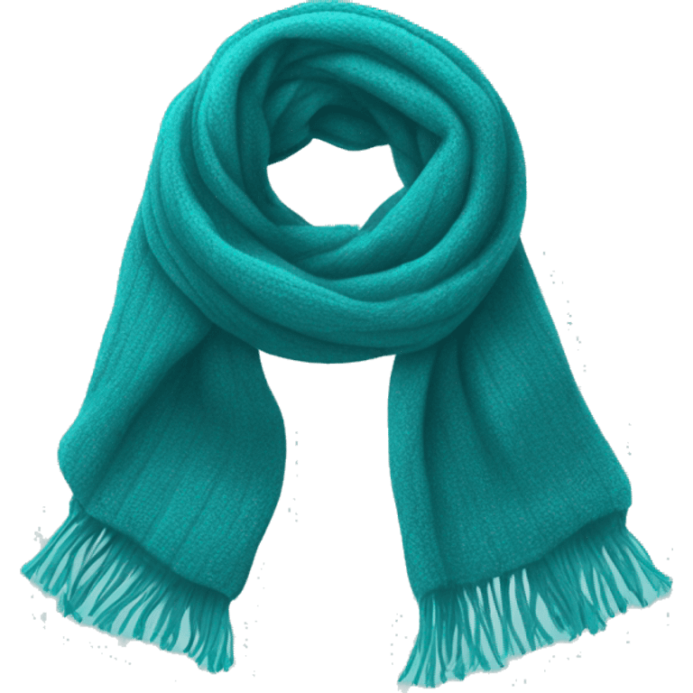 Realistic teal winter scarf isolated. emoji