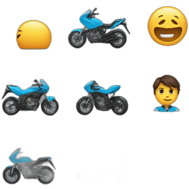 Un hipopotame qui conduit une moto emoji