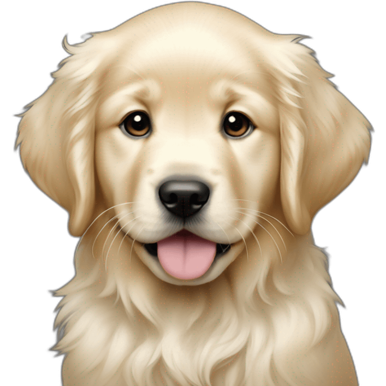 English cream Golden retriever puppy realistic  emoji