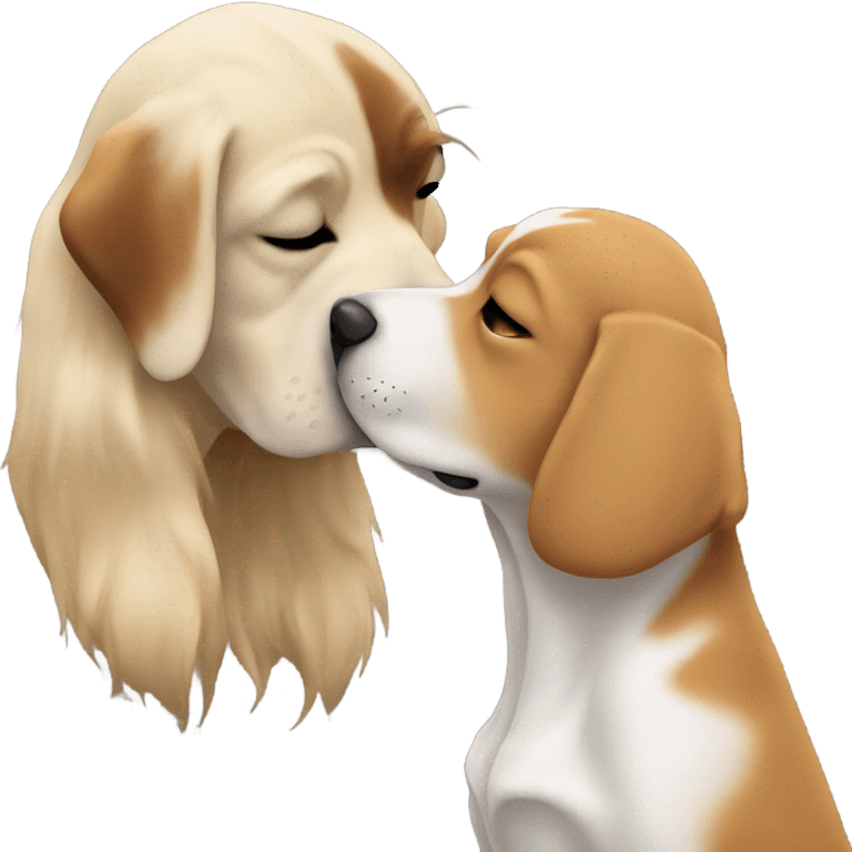 Dog kissing human  emoji