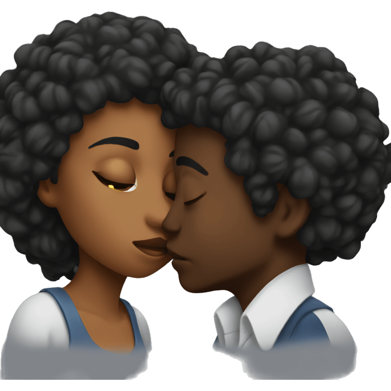 Black people kissing  emoji