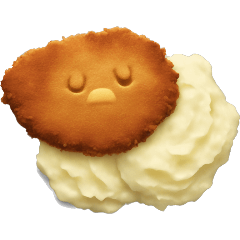 Cutlet with mashed potatoes emoji