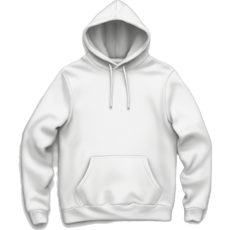 Plain White color pullover hoodie no person emoji