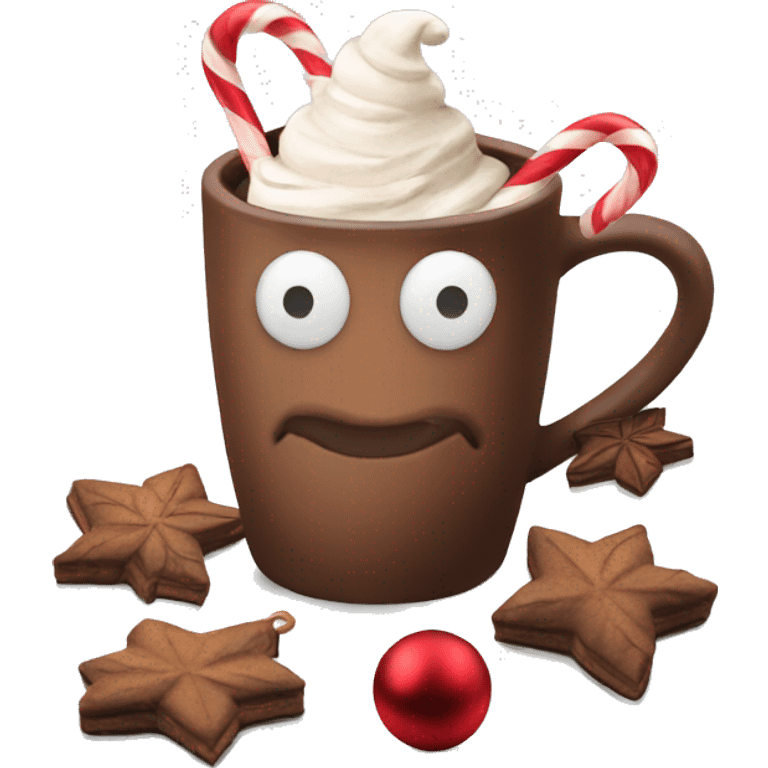 christmas hot chocolate and decorations  emoji