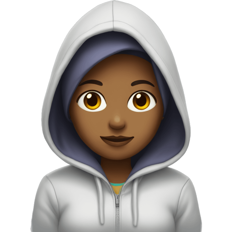 A girl wearing a hoodie emoji