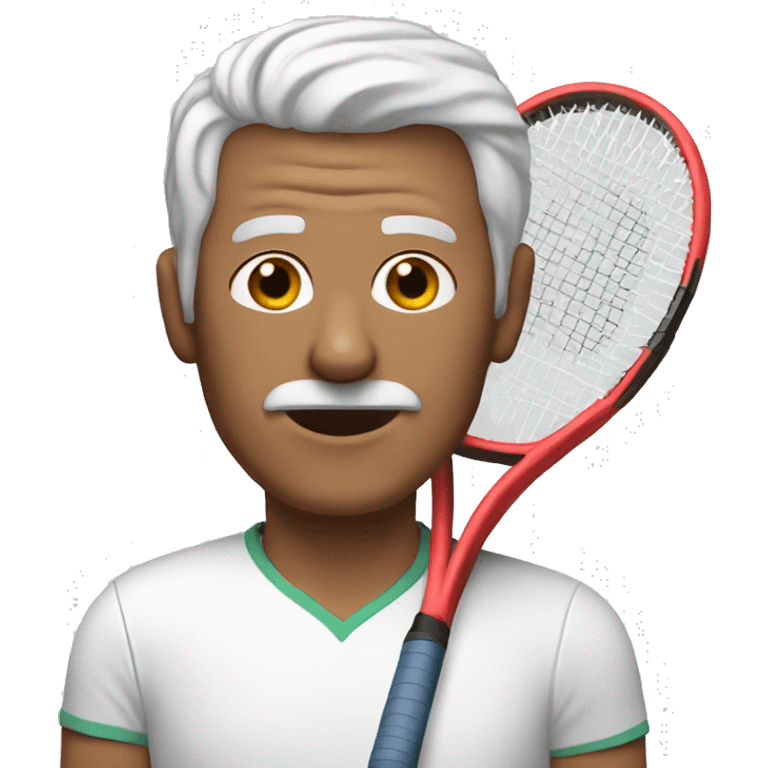 65yo man tennis minimal hair emoji