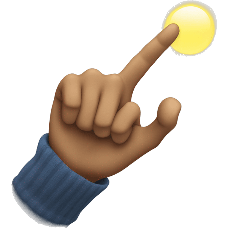 Hand pointing at light emoji