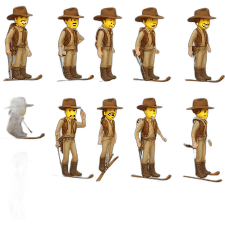 Indiana Jones qui fait du ski alpin emoji