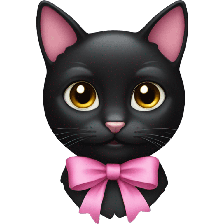 black cat with pink bow emoji