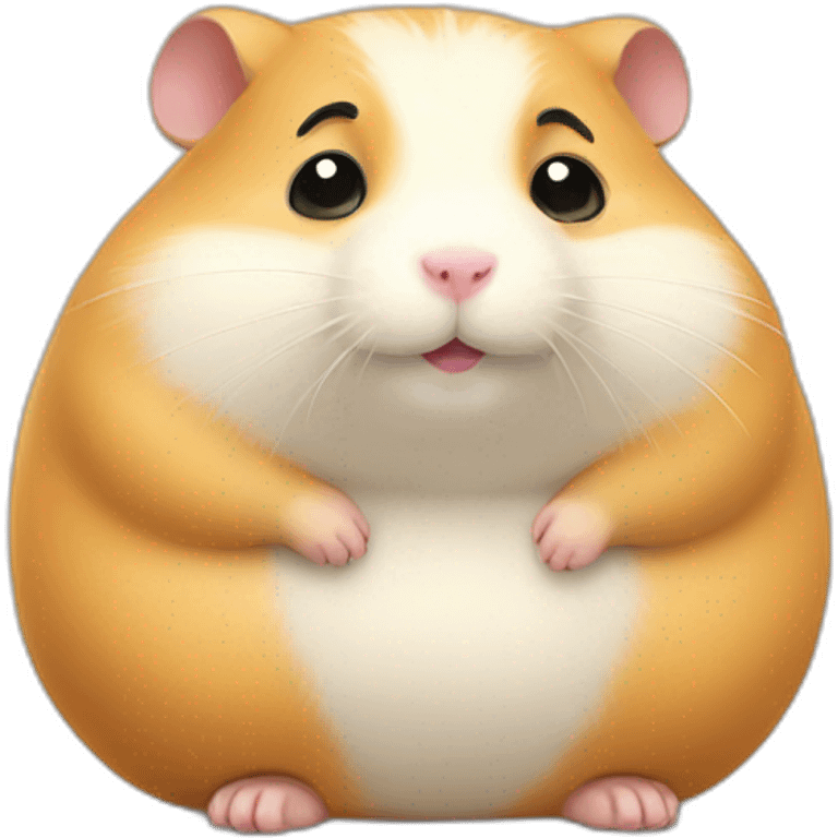 Fat hamster is sitting and waiting emoji