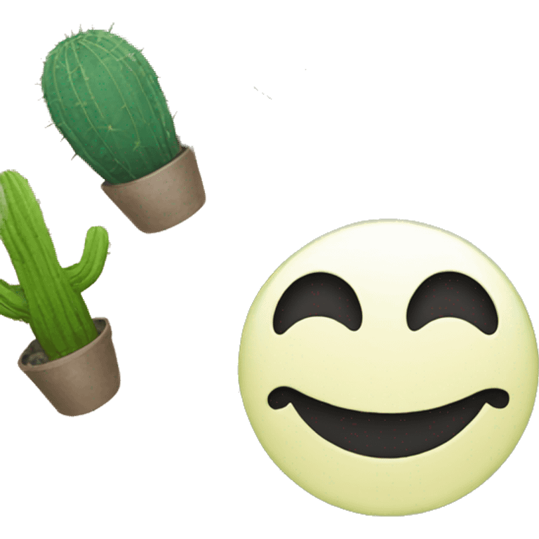 Smiley surrounded by cacti emoji